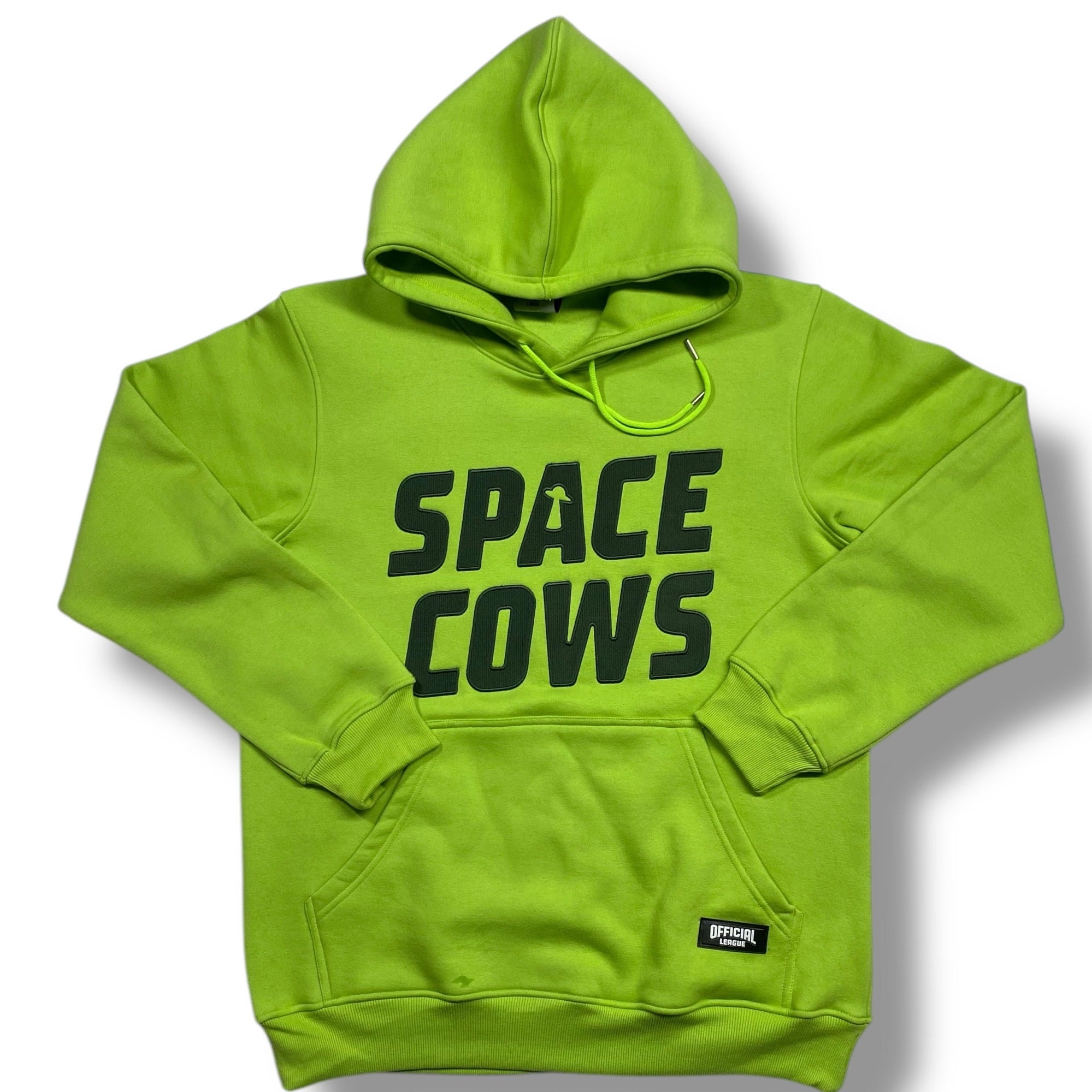 Adult- Hoodie Neon Green, Space Cows | Madison Mallards Baseball Team Store